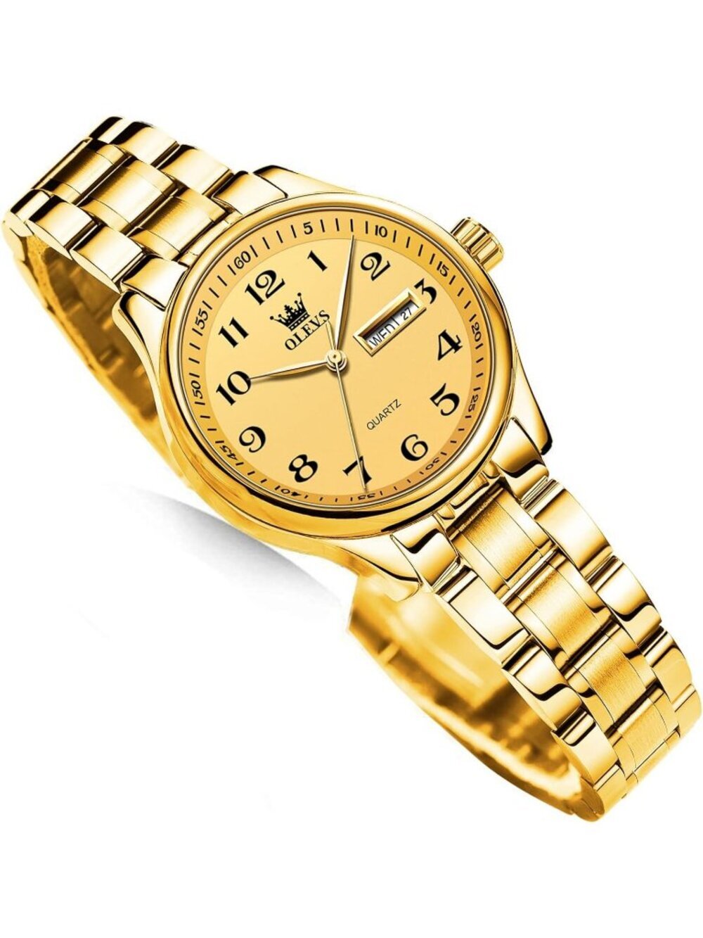 Women's Gold Adjustable Strap Stainless Steel Arabic Numerals Luxury Wrist Watch